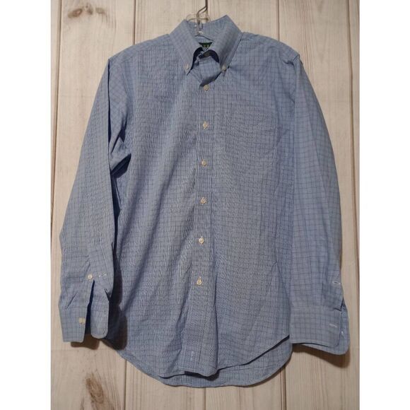 Lauren Ralph Lauren Shirt Men's 15 Blue Button Front‎ Long Sleeve - Picture 1 of 8